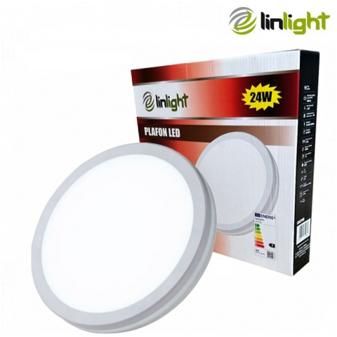 Plafon LED IP65 LINLIGHT LRC24B 24W K:4000 biały