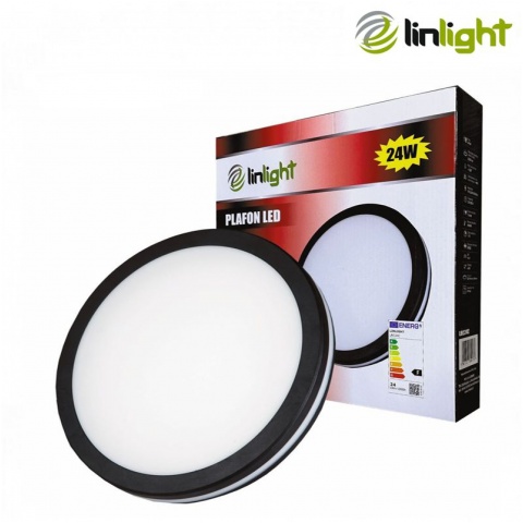 Plafon LED IP65 LINLIGHT LRC24C 24W K:4000 czarny