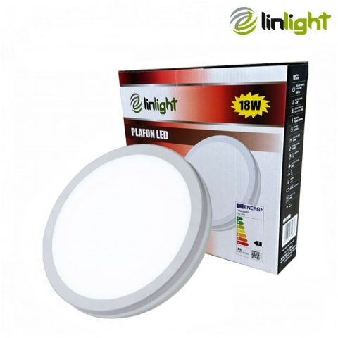 Plafon LED IP65 LINLIGHT LRCP18B 18W czujnik biały