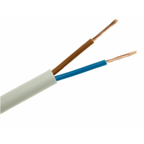 Przewód OMY 2x0,75 mm2 H03VV-F biały Elektrokabel 